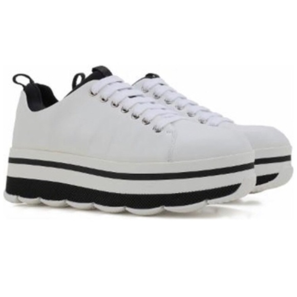 prada white platform sneakers